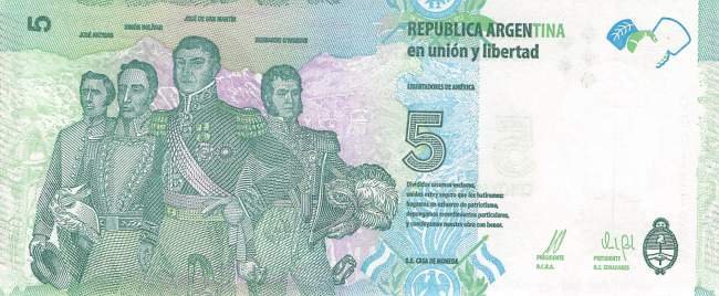 5 Pesos Argentinien 2015 p.359a A
